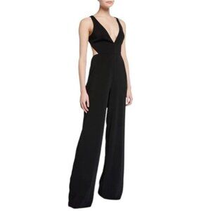 Jay Godfrey | Rooney Deep V-Neck Sleeveless Cutout Back Jumpsuit Black NWT
